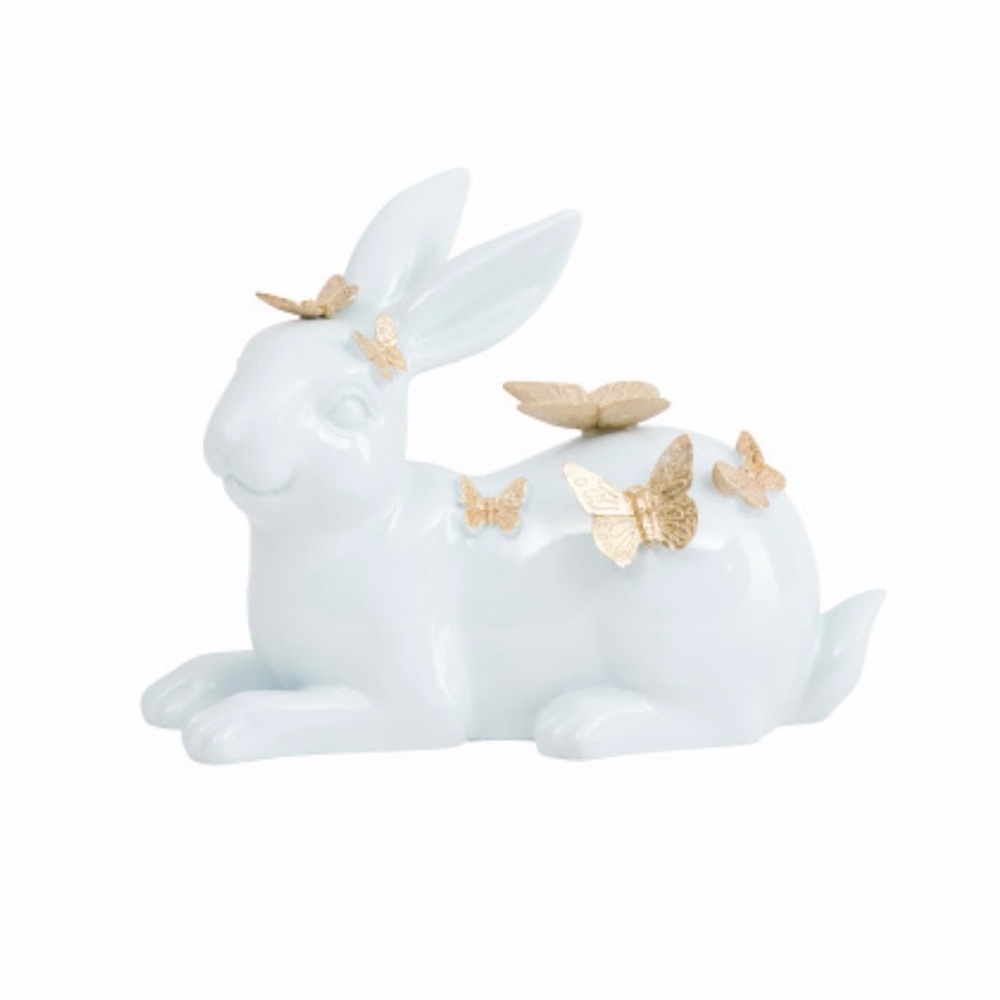 Bunny with Gold Butterflies